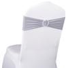 SINSSOWL 50 Pack Spandex Silver Grey Chair Sashes with Slider Buckles for Wedding Chairs Bows Bands for Party Feast Banquet Engagement Anniversary Bridal Shower Event Decoration view 1