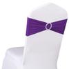 SINSSOWL 50 Stretch Spandex Purple Chair Sashes for Wedding Chairs Bows Bands with Slider Buckles Fitting Party Feast Banquet Restaurant Event Bridal Baby Shower Decoration view 1