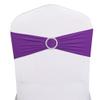 SINSSOWL 50 Stretch Spandex Purple Chair Sashes for Wedding Chairs Bows Bands with Slider Buckles Fitting Party Feast Banquet Restaurant Event Bridal Baby Shower Decoration view 2
