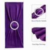 SINSSOWL 50 Stretch Spandex Purple Chair Sashes for Wedding Chairs Bows Bands with Slider Buckles Fitting Party Feast Banquet Restaurant Event Bridal Baby Shower Decoration view 4