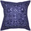 Indian Embroidery Work Handmade Cotton Pillow Case, Mirror Cushion Cover, Decorative Sofa Boho Chic Bohemian Pillow Throw (16x16) inch (Blue) view 1
