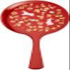 Yamanaka Painted Flower Path Hand Mirror, Vermilion M15394-1 view 1