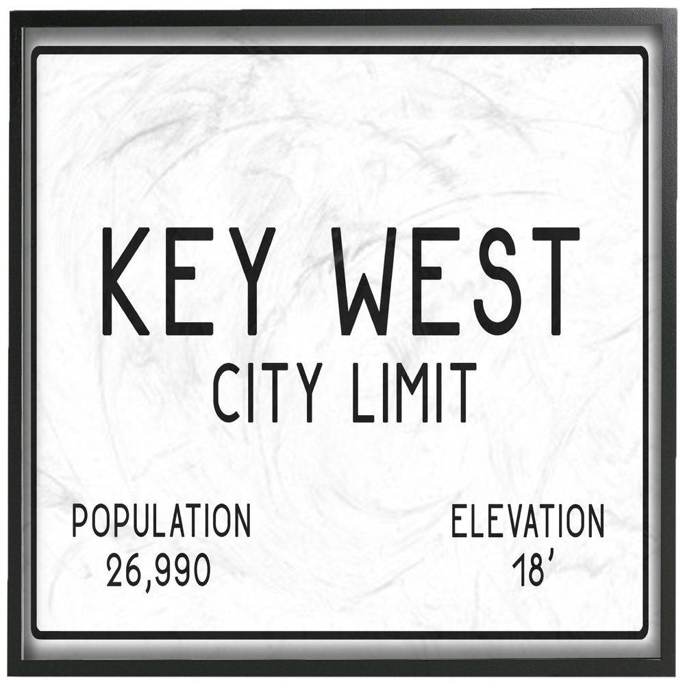 Stupell Industries Key West City Limit Oversized Framed Giclee Texturized Art, Proudly Made in USA