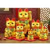 thefancypumpkin 13" Waving Lucky Fortune Cat Maneki Neko Japanese Porcelain Lucky Cat H32CM view 2