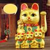 14" Waving Lucky Fortune Cat Maneki Neko Japanese Porcelain Lucky Cat view 2