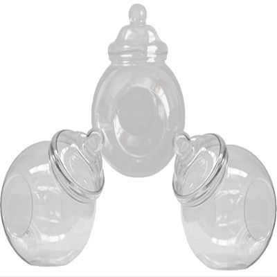 3200ml Spherical Victorian Style Food Grade Plastic Sweet Jars - Wedding, Party (3 Jars)
