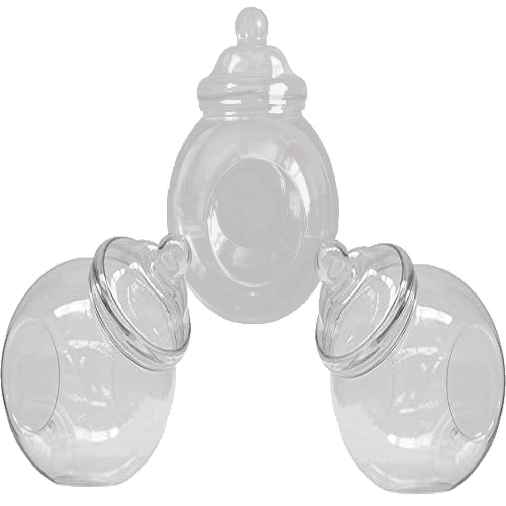 3200ml Spherical Victorian Style Food Grade Plastic Sweet Jars - Wedding, Party (3 Jars)