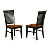 East West Furniture HLWE3-BCH-W 3 Piece Dining Room Table Set Contains a Round Kitchen Table with Pedestal and 2 Dining Chairs, 42x42 Inch, Black & Cherry view 3