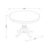 East West Furniture HLWE3-BCH-W 3 Piece Dining Room Table Set Contains a Round Kitchen Table with Pedestal and 2 Dining Chairs, 42x42 Inch, Black & Cherry view 4