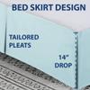 Cathay Home Double Brushed Microfiber Pleated Easy Fit Bed Skirt, Ultra Soft, Fade and Wrinkle Resistant - Aqua, California King view 2