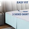 Cathay Home Double Brushed Microfiber Pleated Easy Fit Bed Skirt, Ultra Soft, Fade and Wrinkle Resistant - Aqua, California King view 4