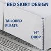 Cathay Home Full Bed Skirt - Double Brushed Microfiber Pleated Easy Fit Bed Skirt, Ultra Soft Fade & Wrinkle Resistant Dust Ruffle for Full Size Bed, White view 2