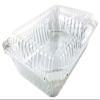 PACTOGO 2 lb. Oblong Aluminum Foil Take-Out Pan with Clear Dome Lid Disposable Containers 8.44" x 5.94" x 1.75" (Pack of 500 Sets) view 1