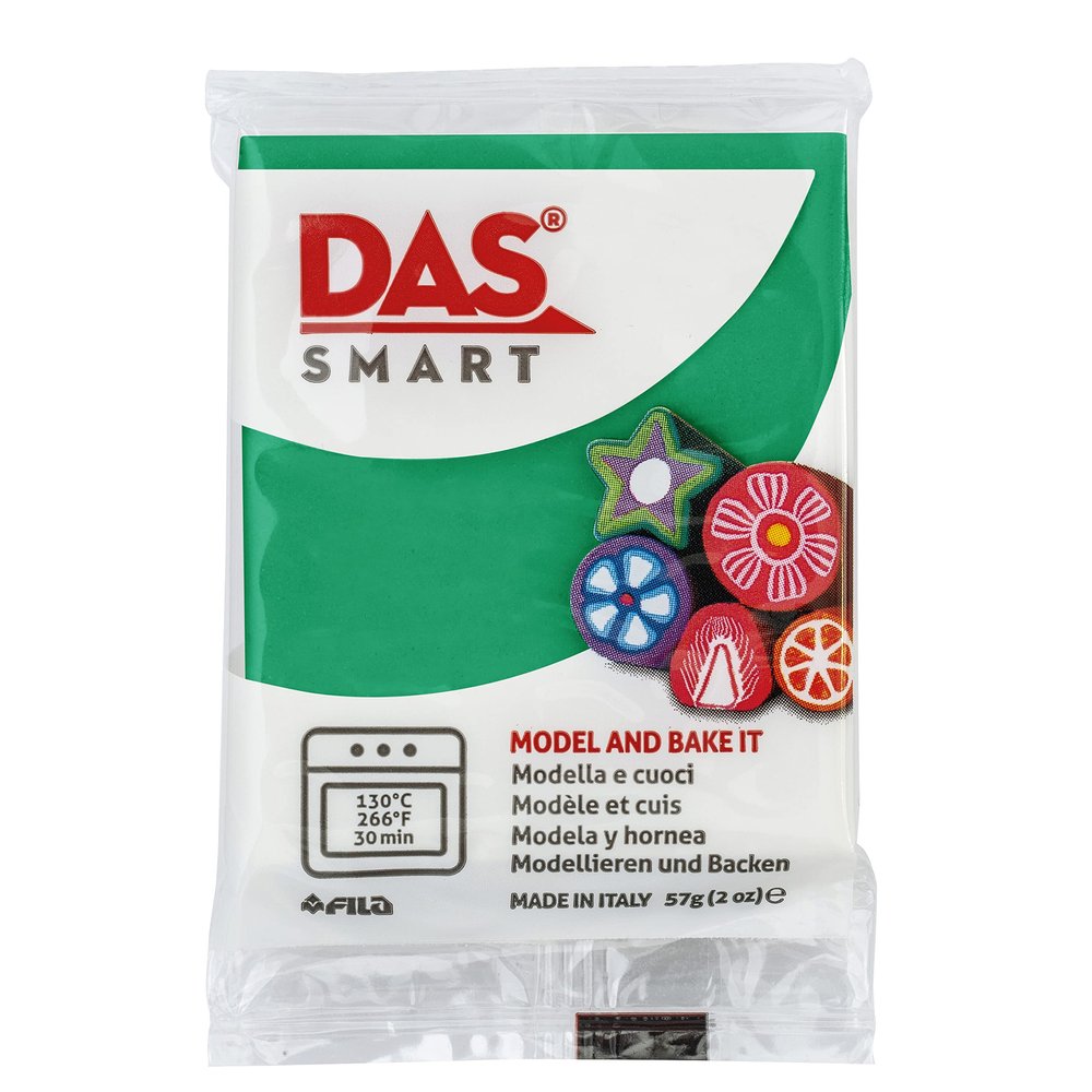 DAS Smart Polymer Clay, Emerald, 57G Oven Bake Clay, Pliable Polymer Clay Set for Molding and Sculpting, Baking Clay for Students and Adults