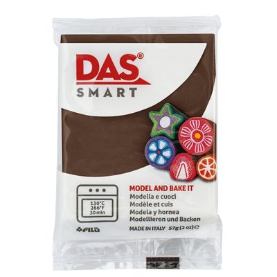 DAS Smart Polymer Clay, Chocolate, 57G Oven Bake Clay, Pliable Polymer Clay Set for Molding and Sculpting, Baking Clay for Students and Adults