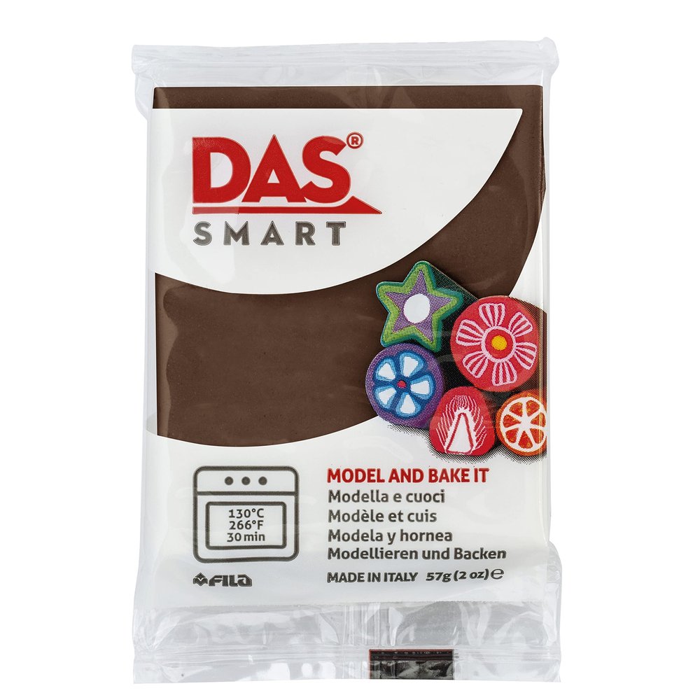 DAS Smart Polymer Clay, Chocolate, 57G Oven Bake Clay, Pliable Polymer Clay Set for Molding and Sculpting, Baking Clay for Students and Adults