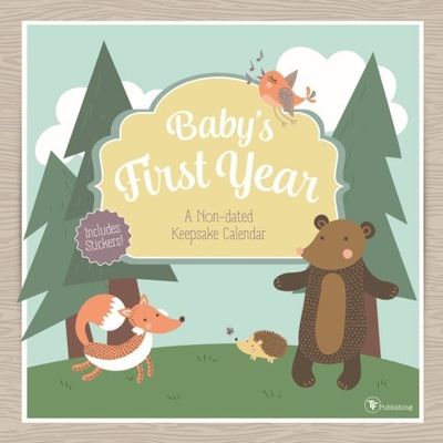 Baby's First Year Undated Keepsake Calendar with Stickers Woodland Forest