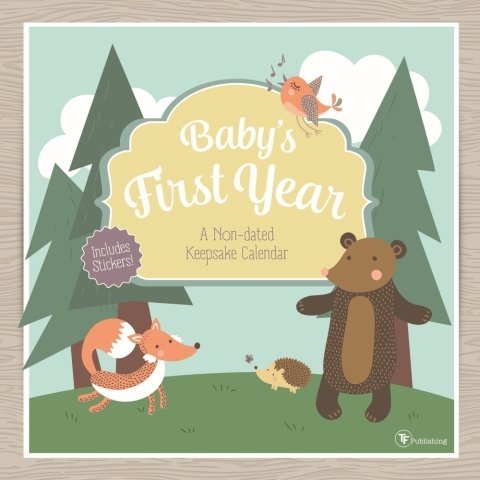 Baby's First Year Undated Keepsake Calendar with Stickers Woodland Forest