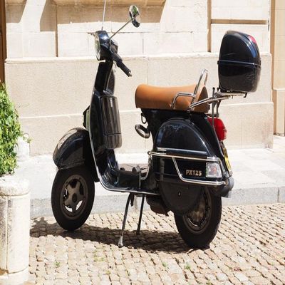 Gifts Delight Laminated 42x24 inches Poster: Roller Motor Scooter Vehicle Motorcycle Two Wheeled Vehicle Locomotion Vespa