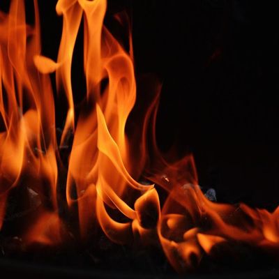 Gifts Delight Laminated 38x24 inches Poster: Flame Embers Fire Hot Burn Campfire Wood Heat Brand Glowing Wood Fire Blaze Fireplace Barbecue