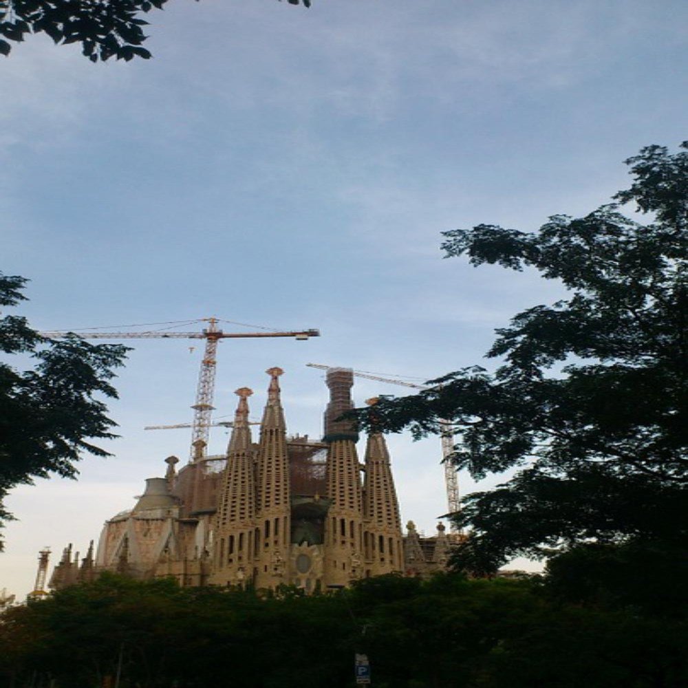 Gifts Delight Laminated 24x42 inches Poster: Spain Sky Architecture La Sagrada Familia Church Gaud_ Barcelona Catalonia