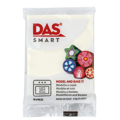 DAS Smart Polymer Clay, Opal White, 57G Oven Bake Clay, Pliable Polymer Clay Set for Molding and Sculpting, Baking Clay for Students and Adults
