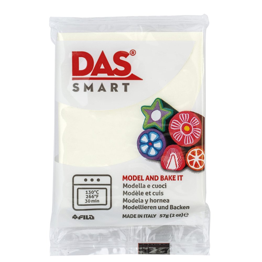 DAS Smart Polymer Clay, Opal White, 57G Oven Bake Clay, Pliable Polymer Clay Set for Molding and Sculpting, Baking Clay for Students and Adults