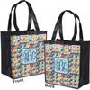 Personalized Retro Triangles Grocery Bag view 4