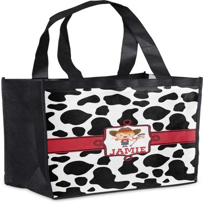 Personalized Cowprint Cowgirl Grocery Bag