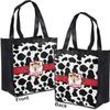 Personalized Cowprint Cowgirl Grocery Bag view 4