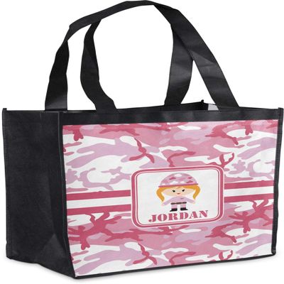 Personalized Pink Camo Grocery Bag