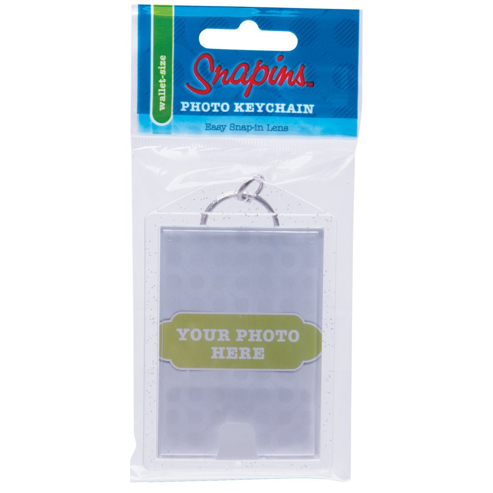 Snapins Clear 2" x 2.875" Sparkle Photo Keychains - Pack of 25