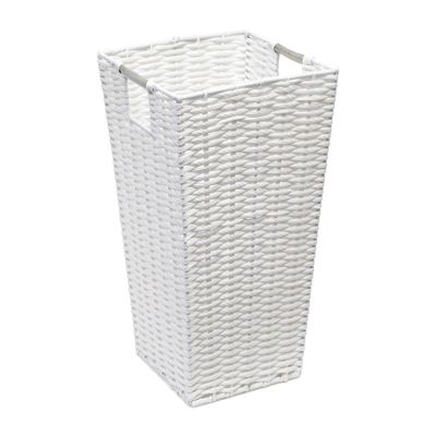 ARPAN Waste Paper Bin White Resin Plastic Strong Square Basket Storage Ideal for Home, Office, Hotels (White Square)