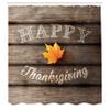 Lunarable Thanksgiving Shower Curtain, Greeting Text Typography Design Sketchy Hand Written with Maple Leaf, Cloth Fabric Bathroom Decor Set with Hooks, 69" W x 75" L, Umber Cream Marigold view 2