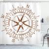 Ambesonne Compass Shower Curtain, Navigation Device of The Age of Discovery Windrose Faded Design Boating Control, Cloth Fabric Bathroom Decor Set with Hooks, 69" W x 75" L, Pale Brown view 1
