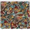 Ambesonne Hipster Shower Curtain, Cinema Items Combined in an Abstract Style Popcorn Movie Reel The End Theatre, Cloth Fabric Bathroom Decor Set with Hooks, 69" W x 75" L, Teal Redbrown view 2