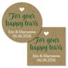 For Your Happy Tears Stickers | Wedding Tissue Favor Stickers | Kraft Wedding Favor Stickers | 266-KR view 1