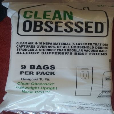 Clean Obsessed Lightweight Upright Vacuum Bags pkg 9