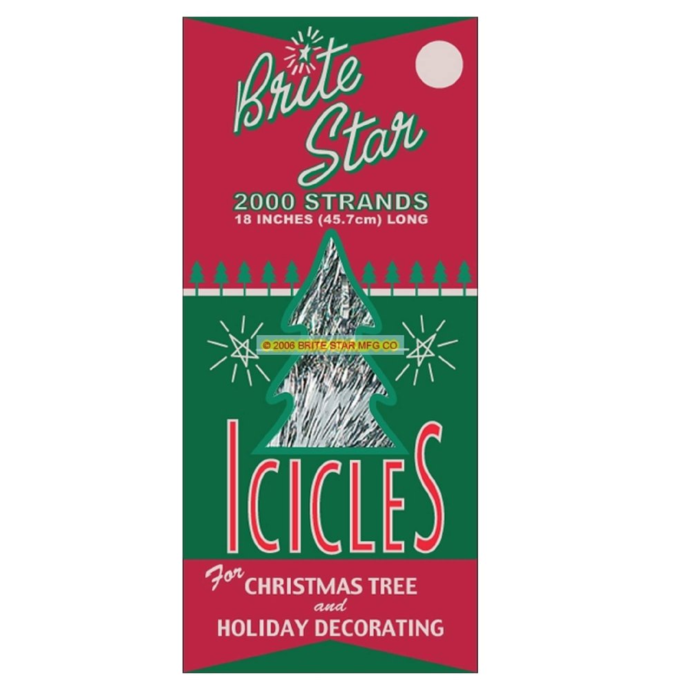 Brite Star Tinsel Icicles (Silver, 2000 Strands)