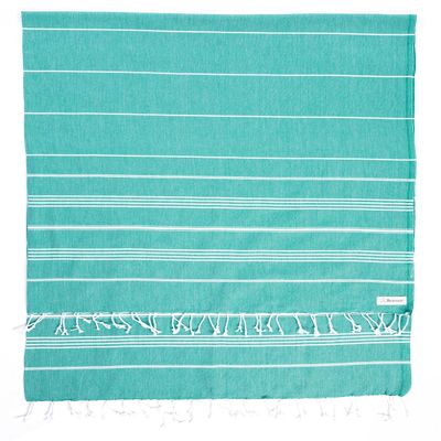 Bersuse Towels Anatolia XL Beach Blanket Throw Blanket Turkish Towel 100% Cotton Extra-Large Quick-Dry Lightweight Premium Peshtemal Towel - 61x82 Inches, Teal (Set of 3)