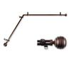 A&F Rod Decor - Dipper Corner Window Curtain Rod 66-120 inch (each side) - Cocoa view 1