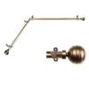 A&F Rod Decor - Dipper Corner Window Curtain Rod 66-120 inch (Each Side) - Antique Brass view 1
