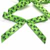 50 Pcs Satin Pre-tied Ribbon Bows with Removable clear twist ties for bag decoration in Halloween (Green Cat Bows) view 2