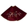 Gireshome 36" Holly Leaf Embroidery Tree Skirt Christmas Tree Skirts Red Velvet Xmas Tree Decoration Merry Christmas Supplies Christmas Decoration view 1