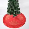 Gireshome 36" red Faux Silk Deluxe Berry Embroidered with Handcraft Pintuck Border Christmas Tree Skirt Christmas Decoration view 2