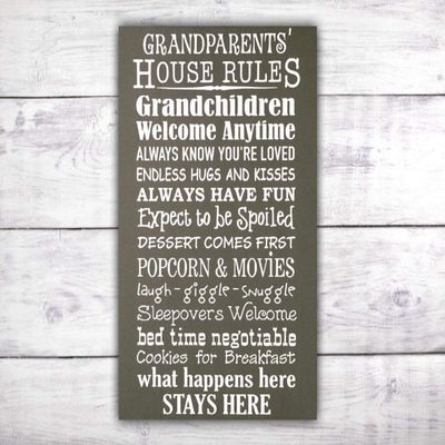 Grandparent House Rules Sign | Nana Gift | Great Grandma Gift | Grandmother Gift | New Grandparent Gift | Grandchildren Sign -by LEADING EDGE DESIGNS