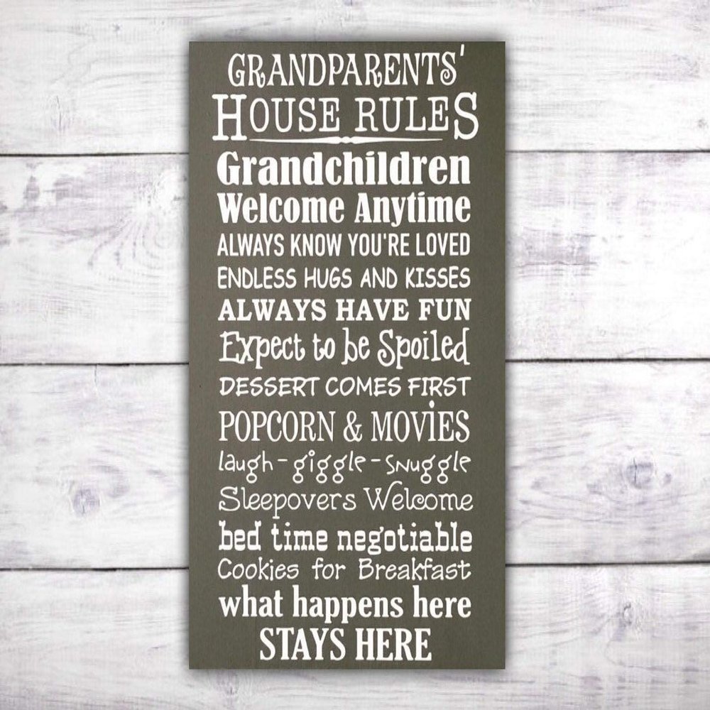 Grandparent House Rules Sign | Nana Gift | Great Grandma Gift | Grandmother Gift | New Grandparent Gift | Grandchildren Sign -by LEADING EDGE DESIGNS