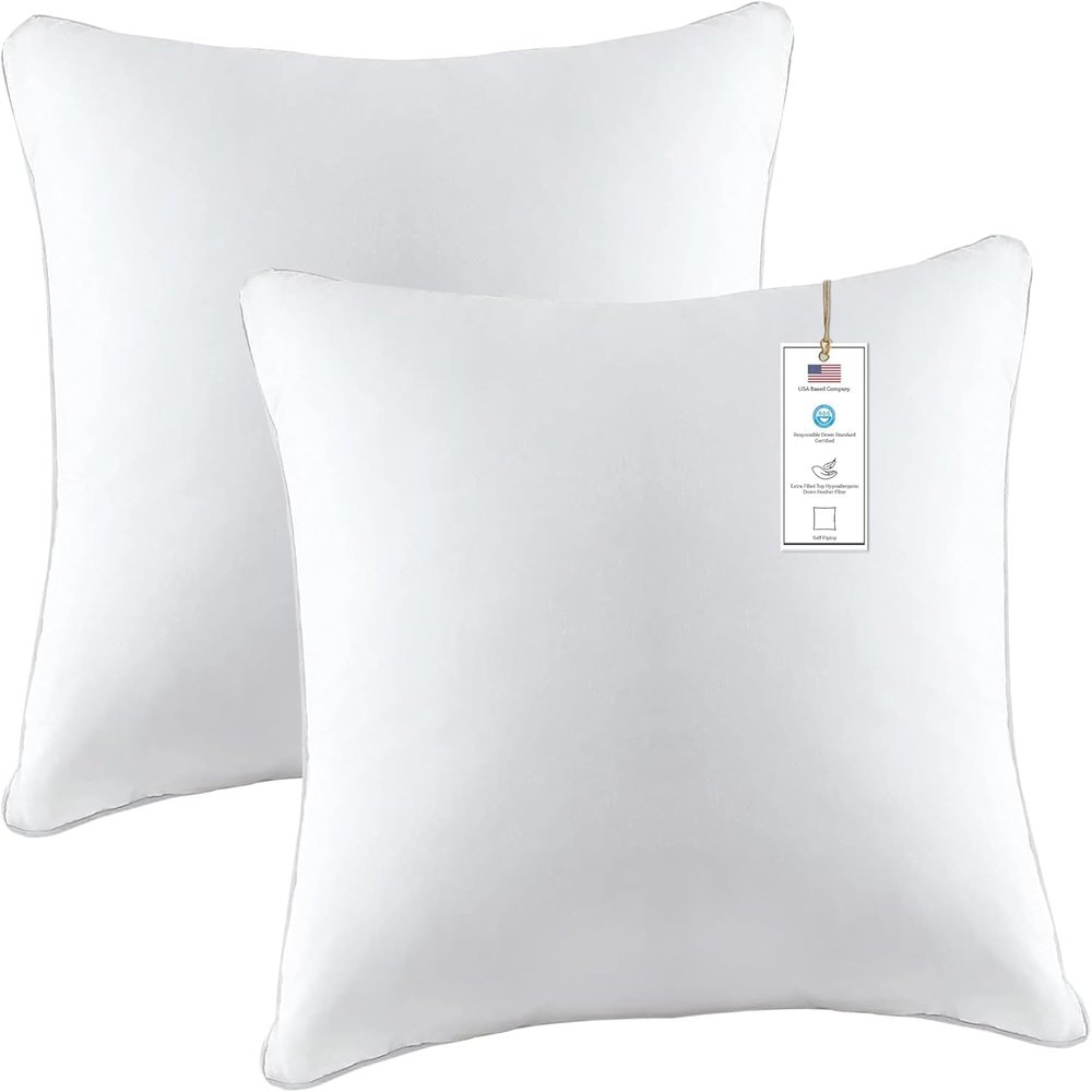 A1 HOME COLLECTIONS Throw Alternative Pillow Insert White, 2 Count (Pack of 1)