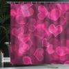 Ambesonne Hot Pink Shower Curtain, Heart Shapes on Blurry Background Romantic Valentine's Day Design, Cloth Fabric Bathroom Decor Set with Hooks, 69" W x 75" L, Magenta Hot Pink view 3