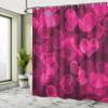 Ambesonne Hot Pink Shower Curtain, Heart Shapes on Blurry Background Romantic Valentine's Day Design, Cloth Fabric Bathroom Decor Set with Hooks, 69" W x 75" L, Magenta Hot Pink view 4
